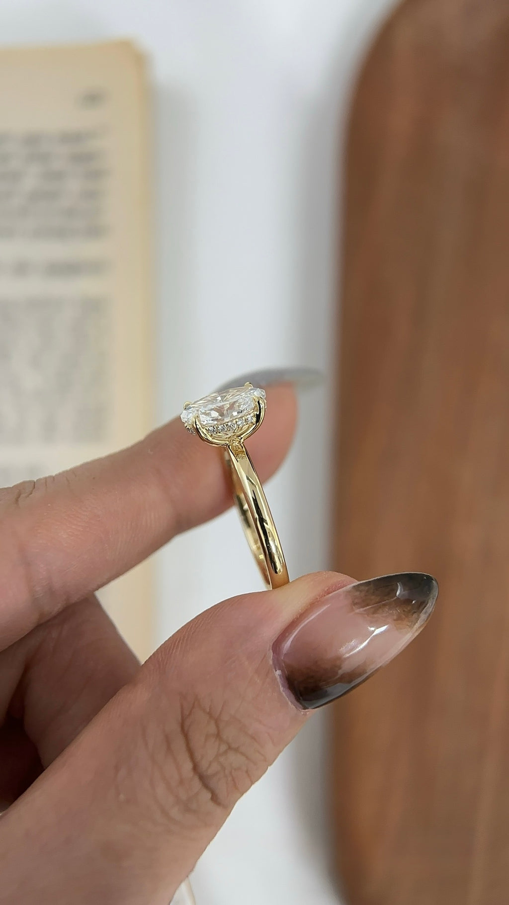 1.5 carat oval lab-grown diamond hidden halo ring