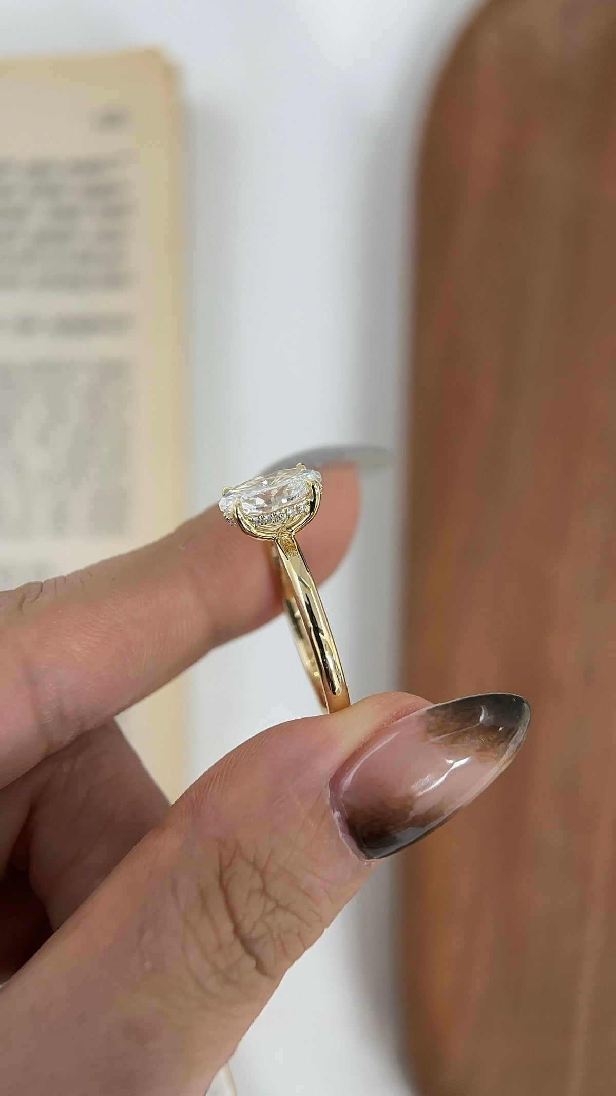 1.5 carat oval lab-grown diamond hidden halo ring