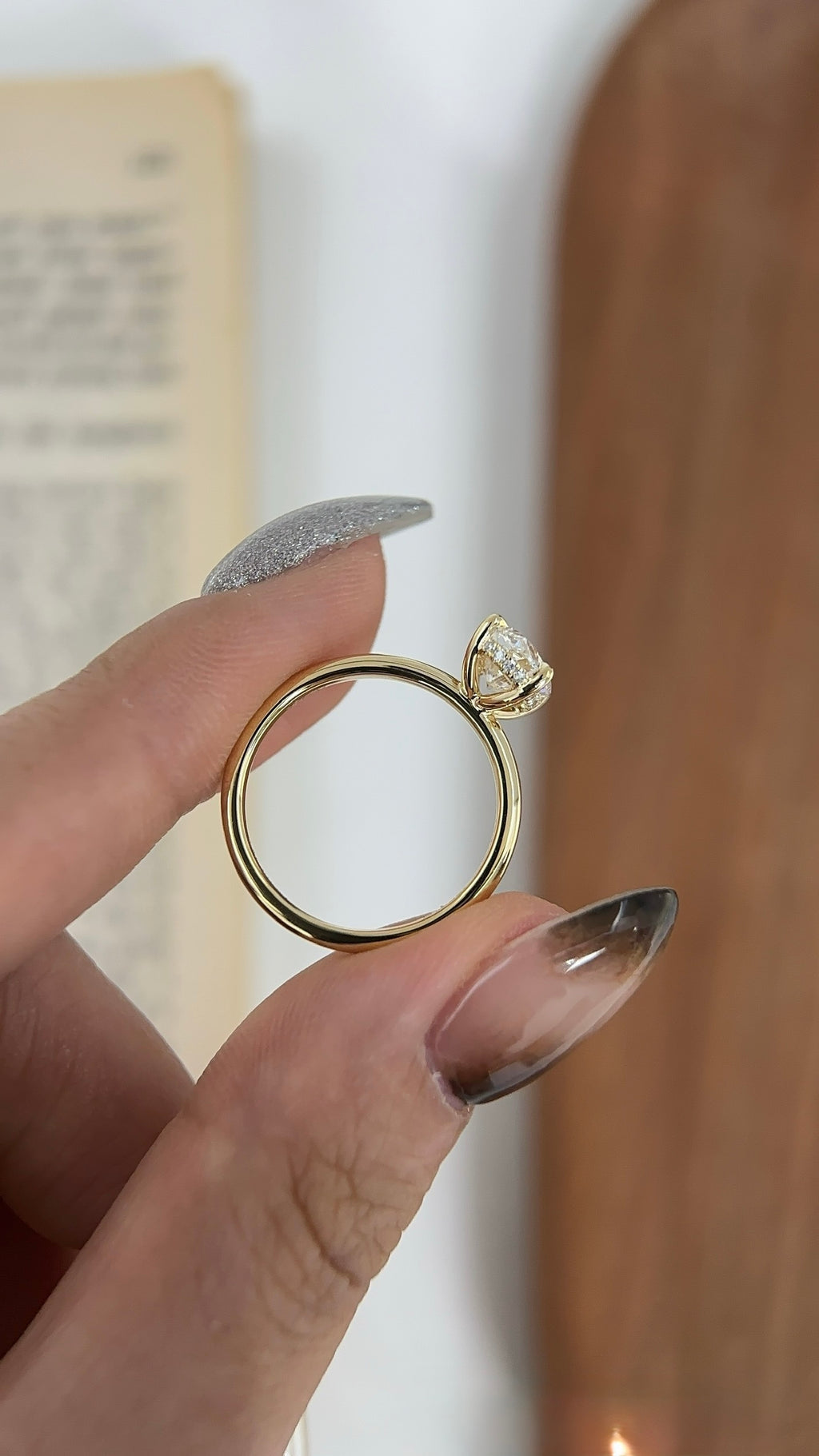 1.5 carat oval lab-grown diamond hidden halo ring