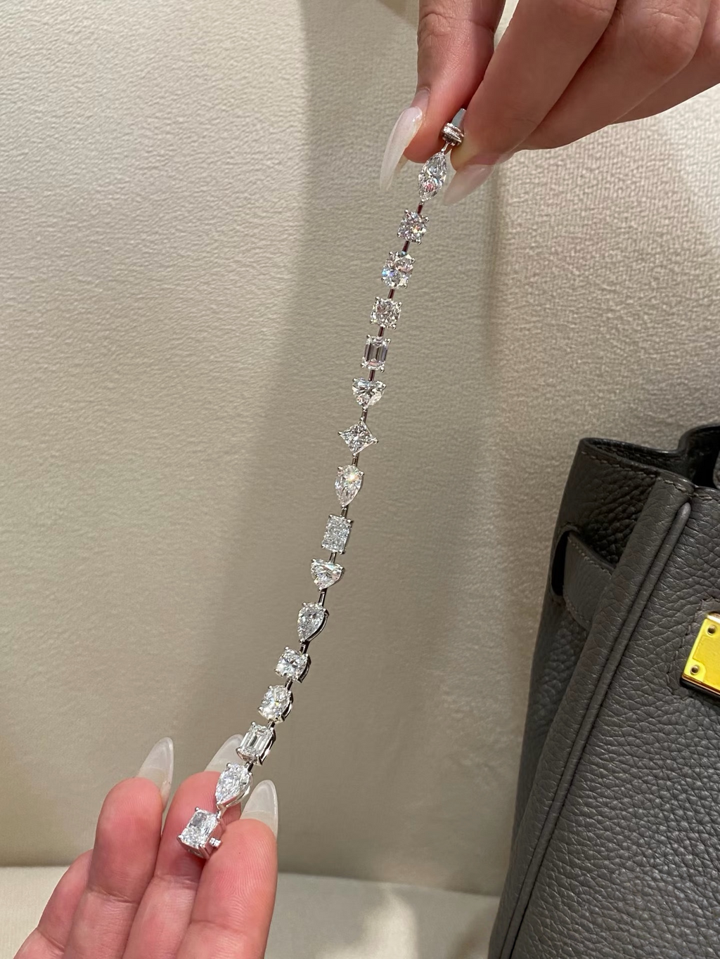 Mixed-shape diamond bracelet