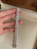 Double-strand Akoya pearl bracelet with 14K white gold natural diamond clasp