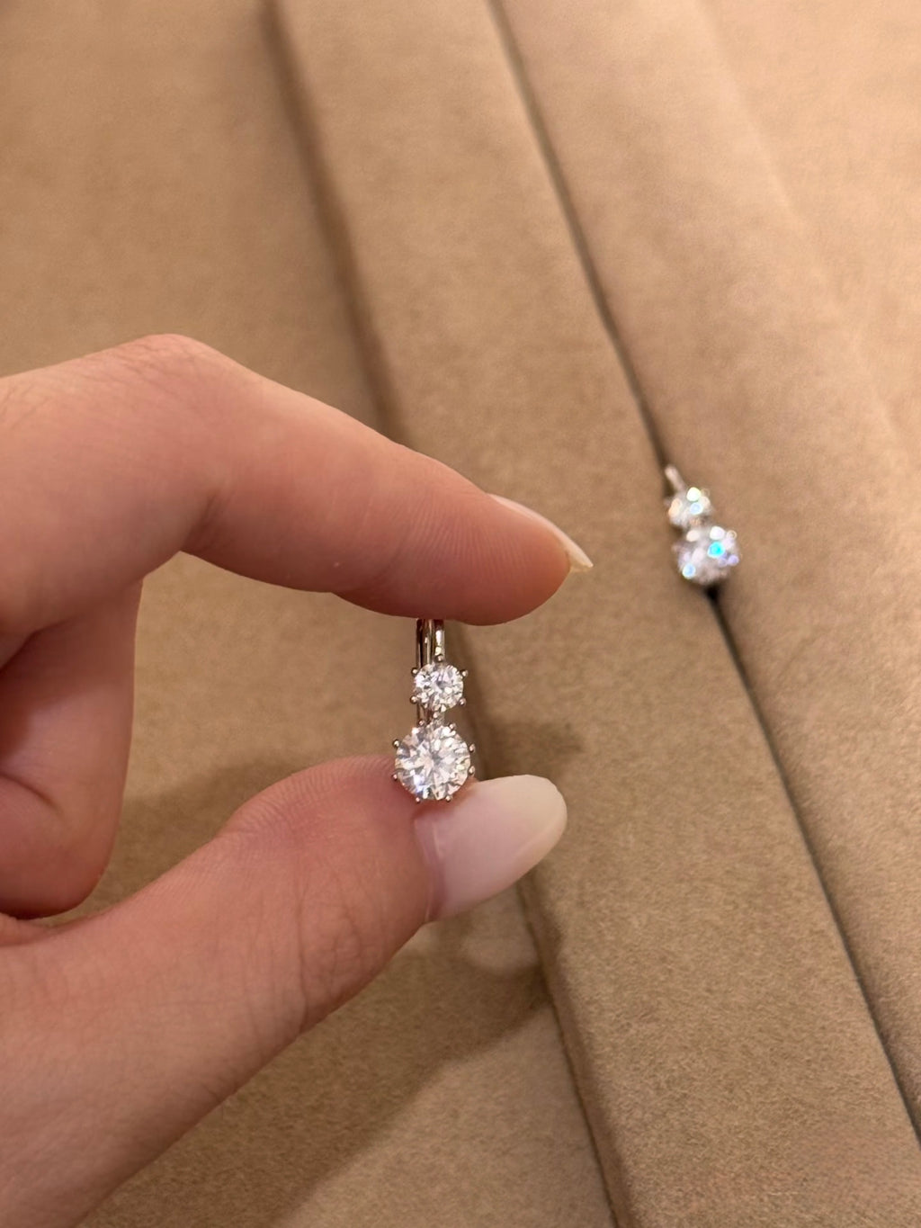 1.60 CTW lab-grown diamond earrings in 18K gold
