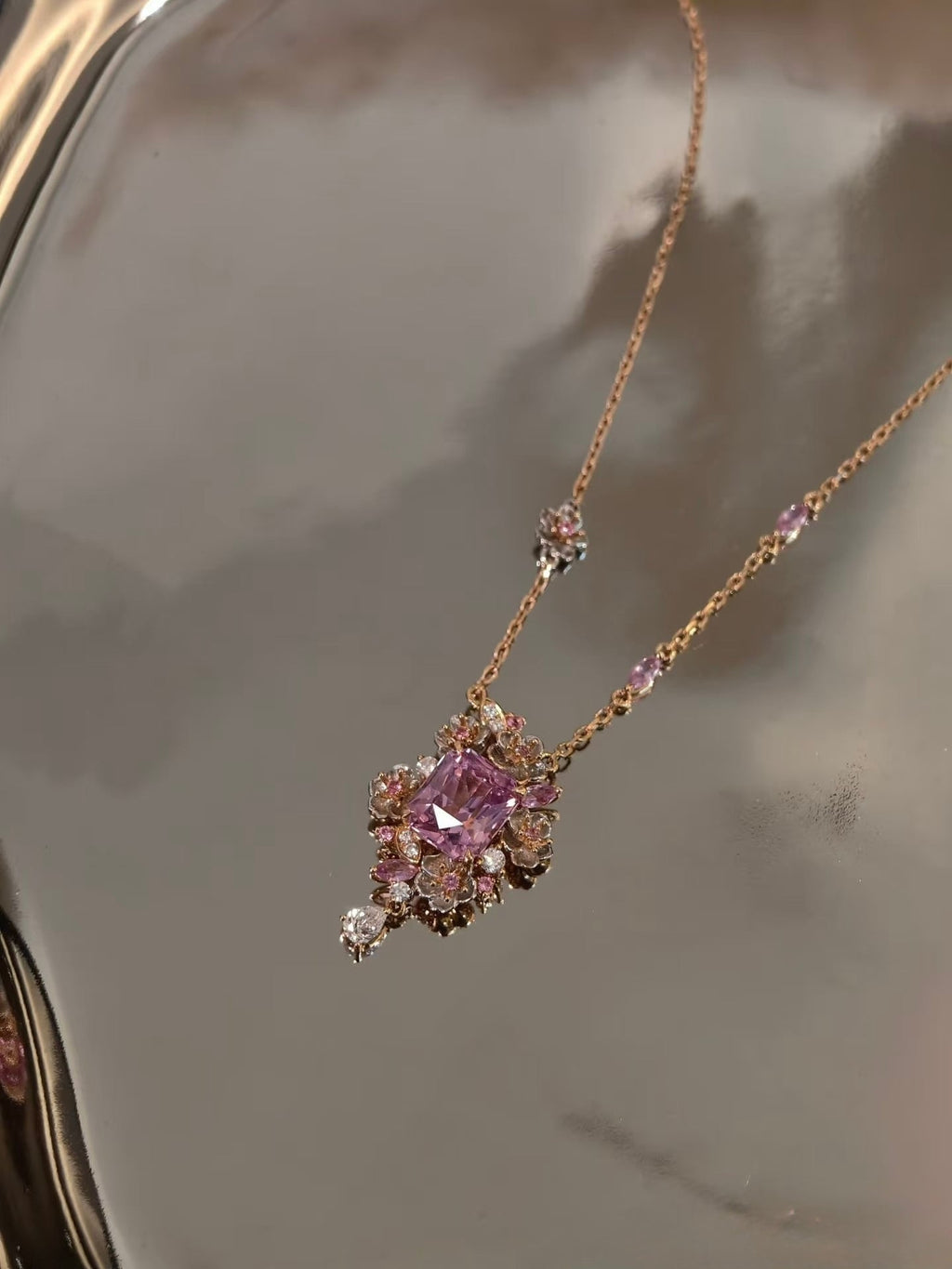 Mahenge spinel necklace on display bust