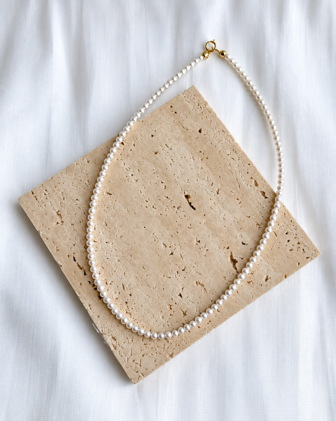 3–3.5mm round freshwater pearl necklace