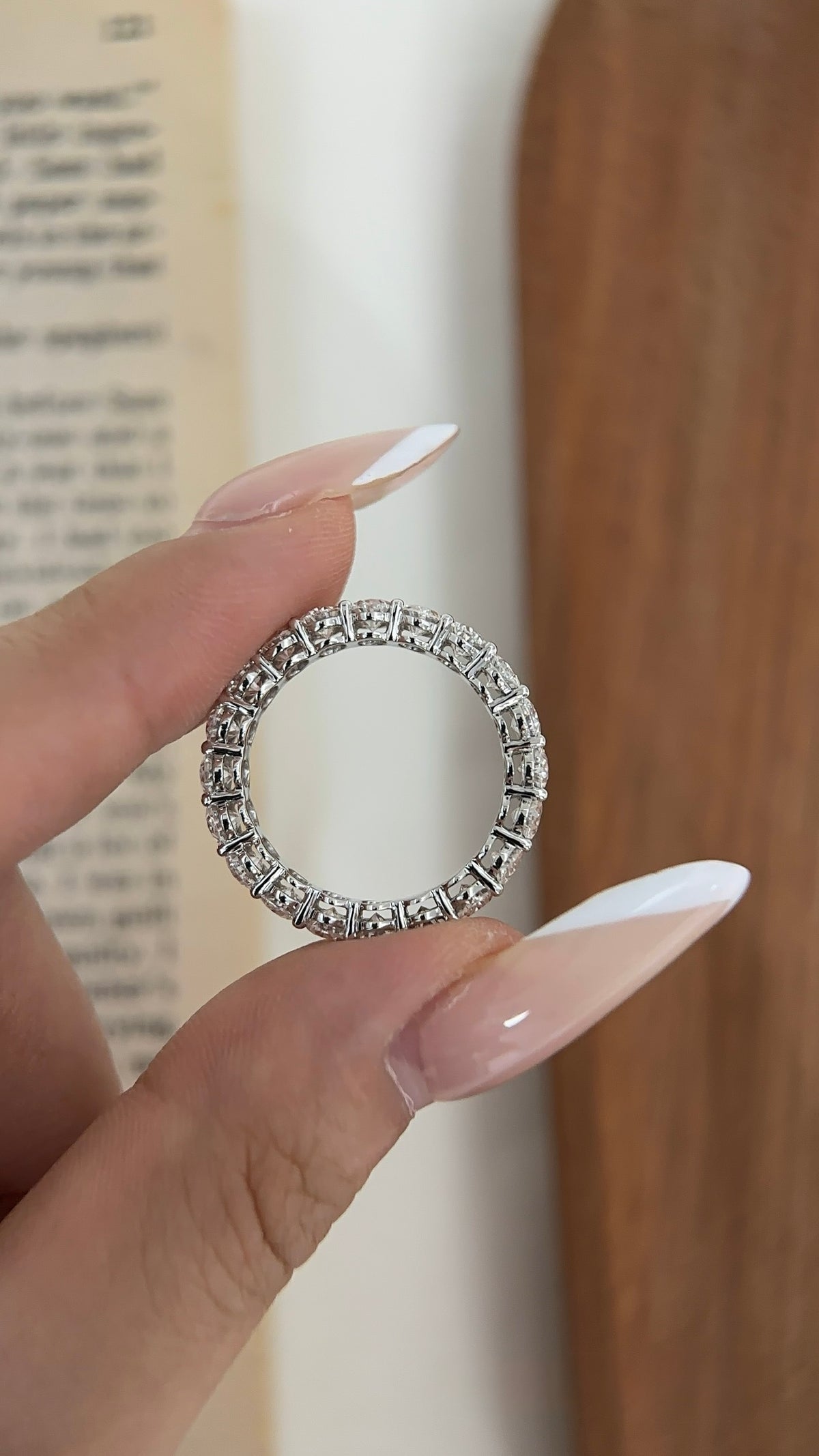 Oval lab-grown diamond eternity band in PT950 platinum