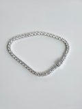 White gold lab-grown diamond tennis bracelet, overhead view