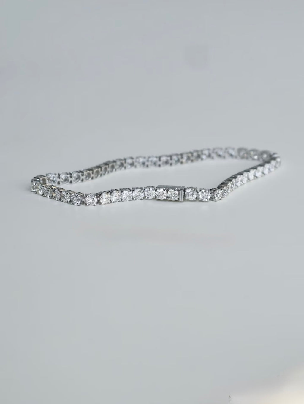 White gold tennis bracelet side view