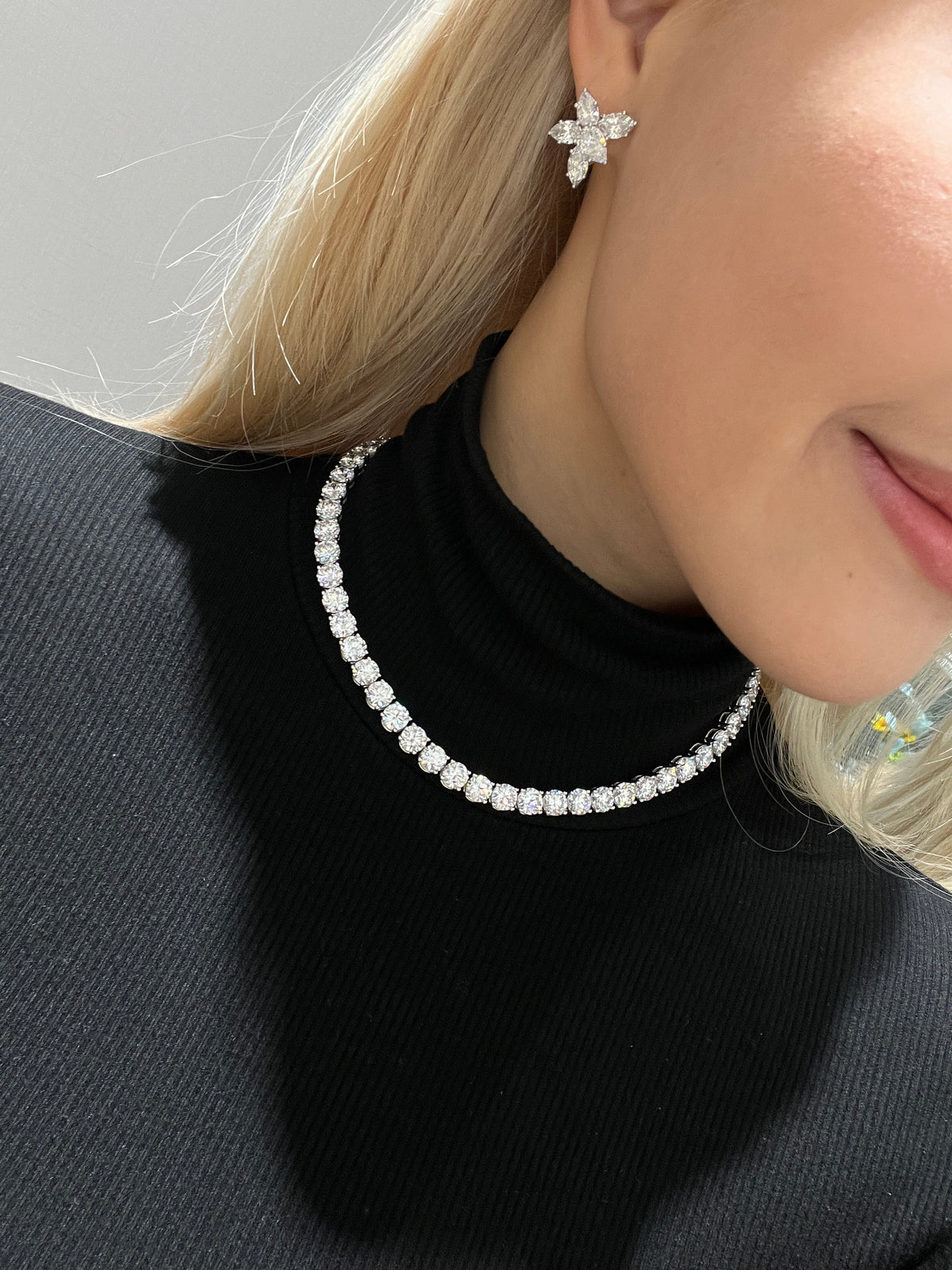 Round Brilliant-Cut Lab Diamond Tennis Necklace | 55 CTW+